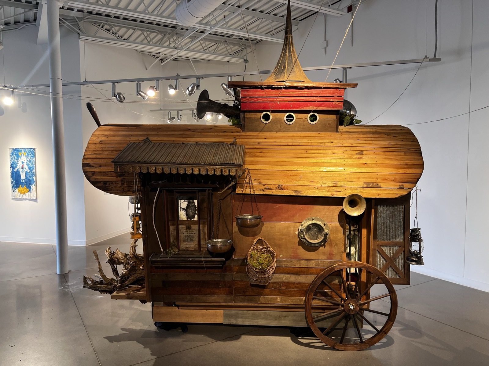 The Cabinet of the Wilding Hours: a life-sized field-naturalist’s wagon, front view.